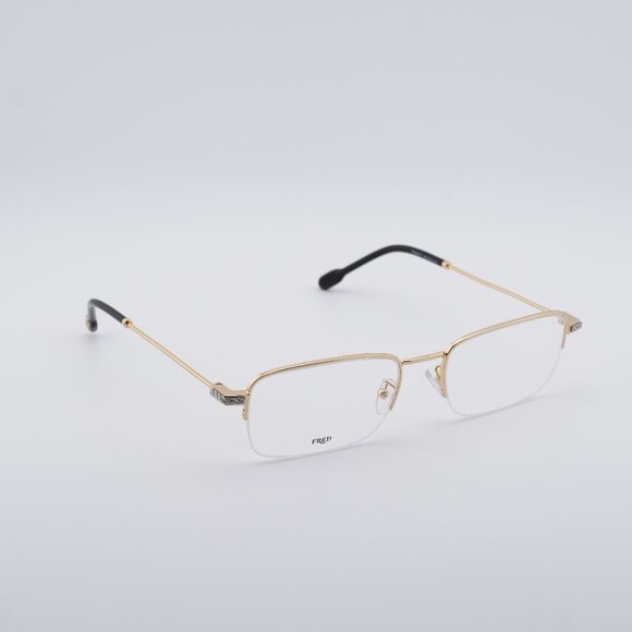 Fred FG50007U 030 Eyeglasses Gold 56mm Rectangle Frame - Picture 1 of 9